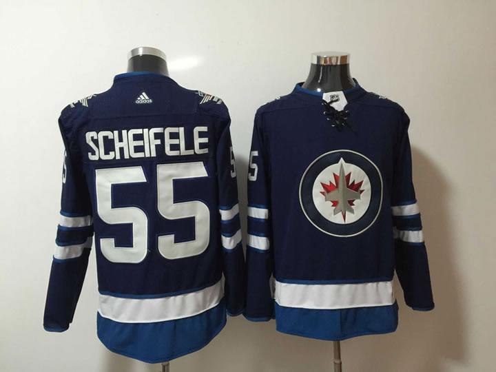 Winnipeg Jets #55 Mark Scheifele Navy Adidas Stitched Jersey